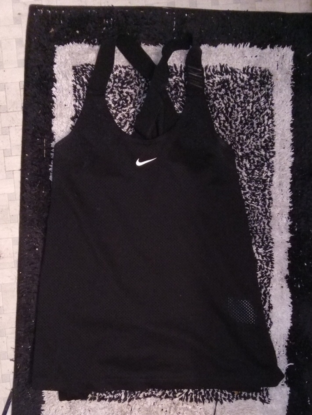 Nike Women’s Black Racerback Athletic Tank with White Swoosh